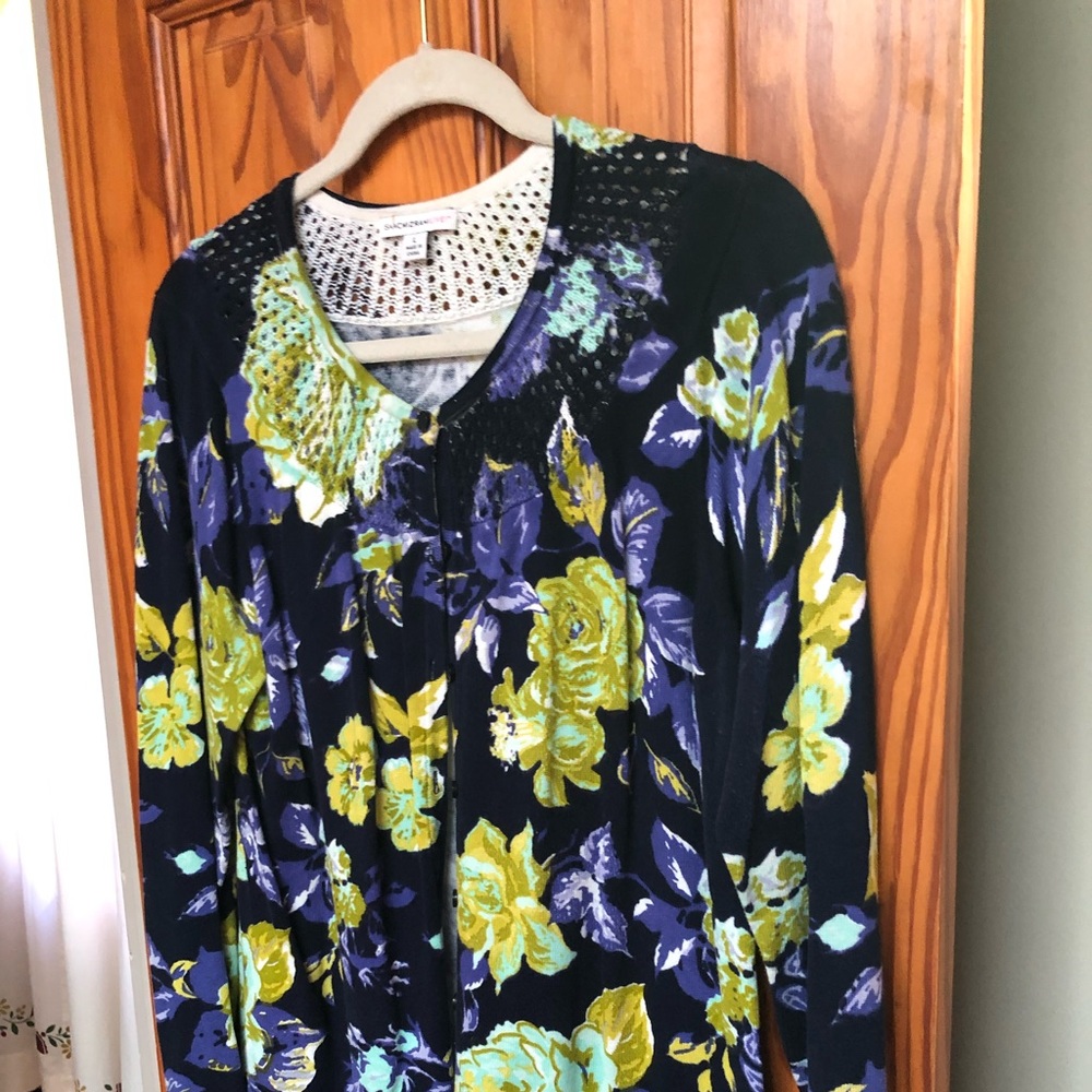 Button down floral sweater